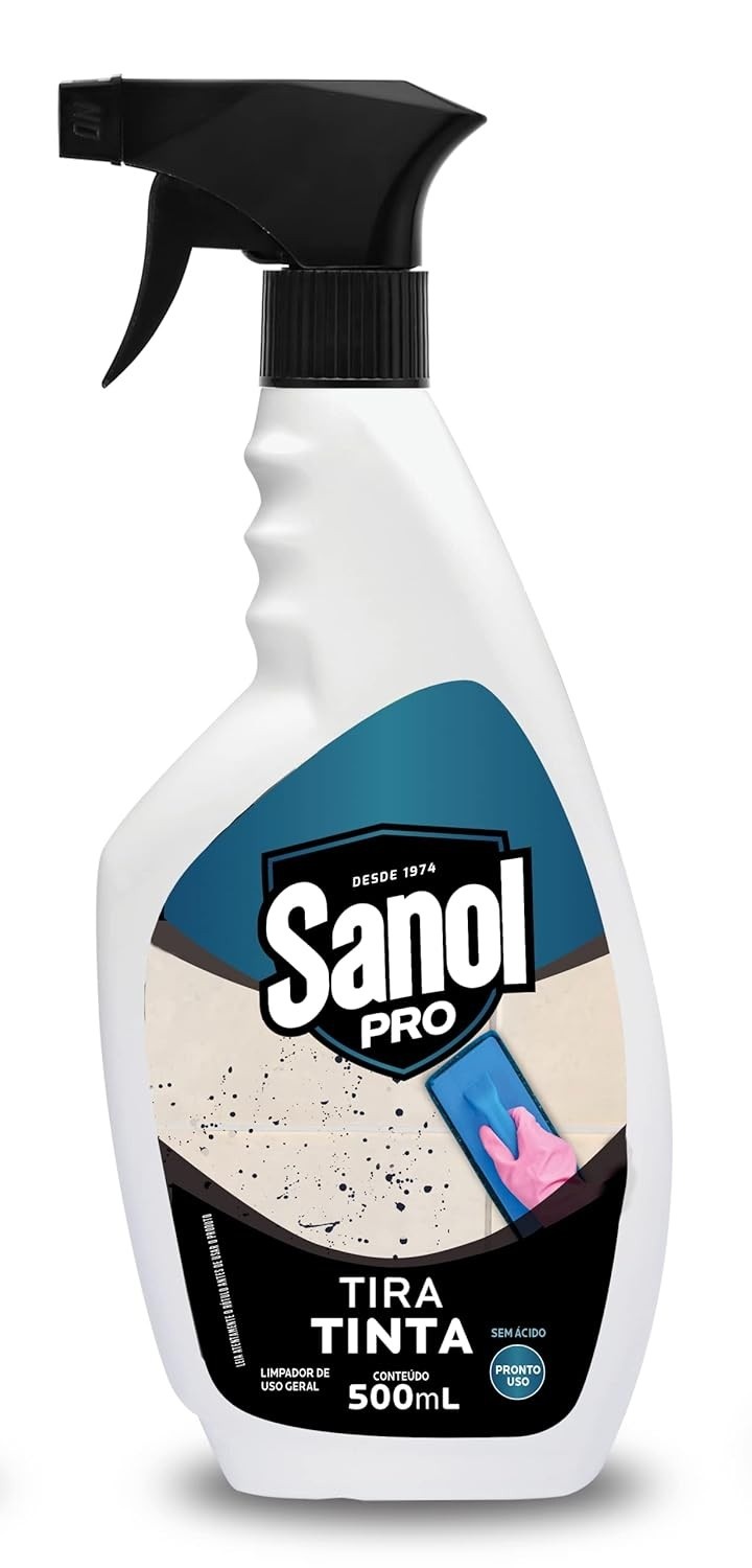 Sanol Pró Tira Tinta e Cera 500ml - Removedor Profissional para Pisos e Superfícies Laváveis