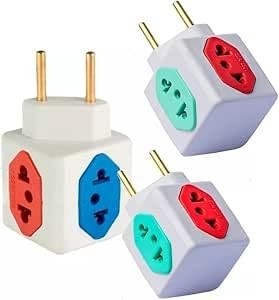 KIT 3x Adaptador Tomada Benjamim Cubo 3D: Mais Energia e Praticidade para Sua Casa!