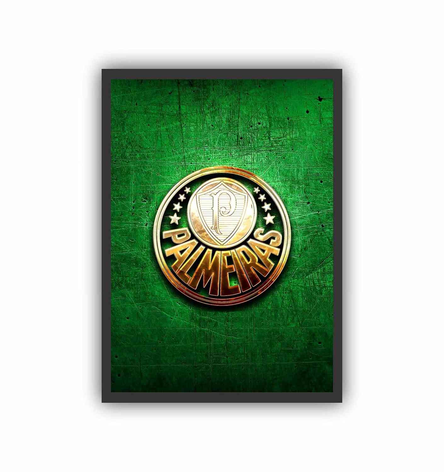 Quadro Decorativo Futebol Verdão A3 com Moldura Preta - Design Exclusivo para Torcedores