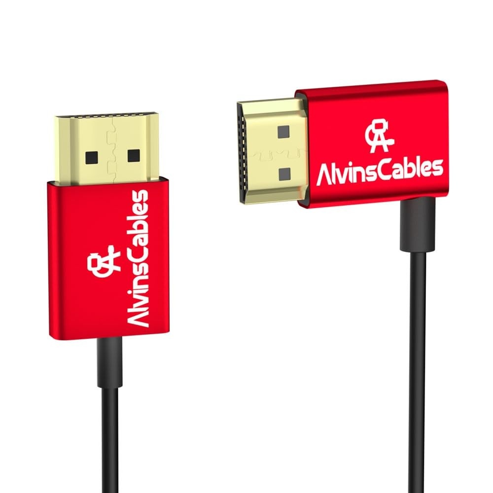 Cabo HDMI 8K 2.1 48Gbps Alvin's Cables: Ultra Fino, 60Hz/120Hz para Câmeras e Monitores Profissionais