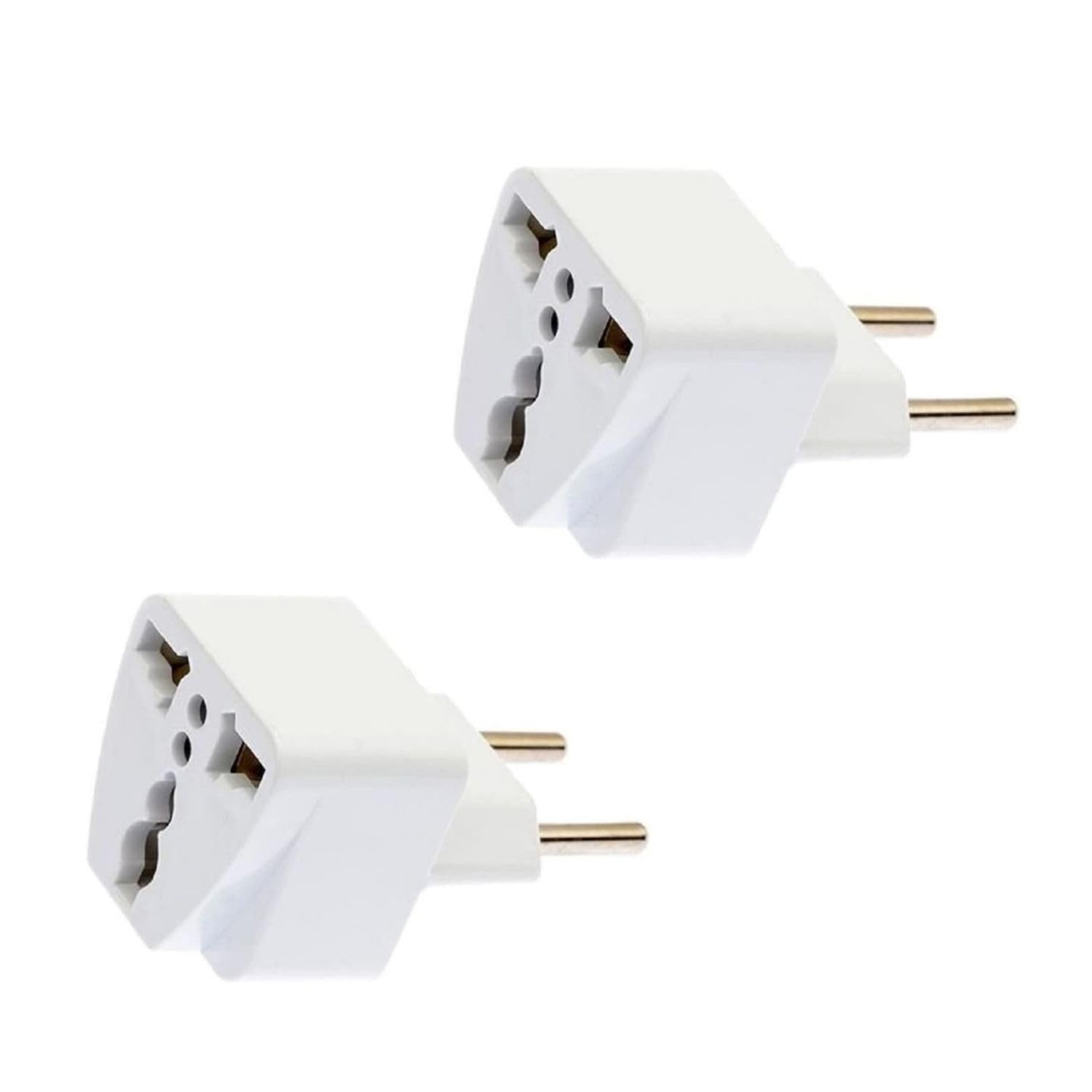 Kit 2 Adaptadores Tomada Universal Europa/UK para Brasil 10A Bivolt - Viagem e Eletroportáteis