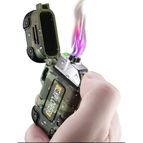 Isqueiro de Plasma Recarregável USB: A Prova D'Água e Camuflado para Aventuras Outdoor