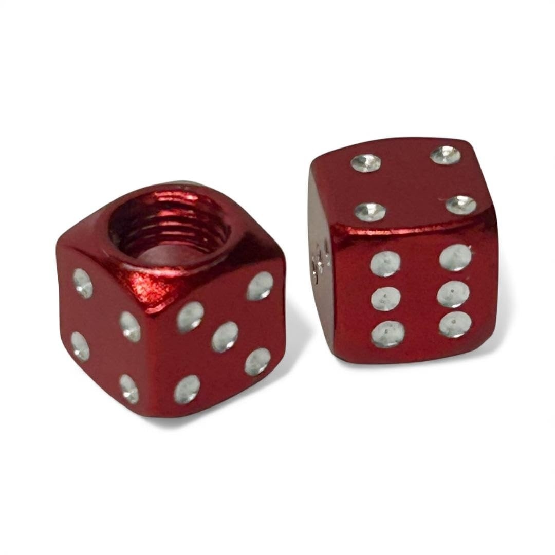 Tampas de Válvula de Dados Vermelhas para Mini Bicicleta e Go Kart - Pacote com 2