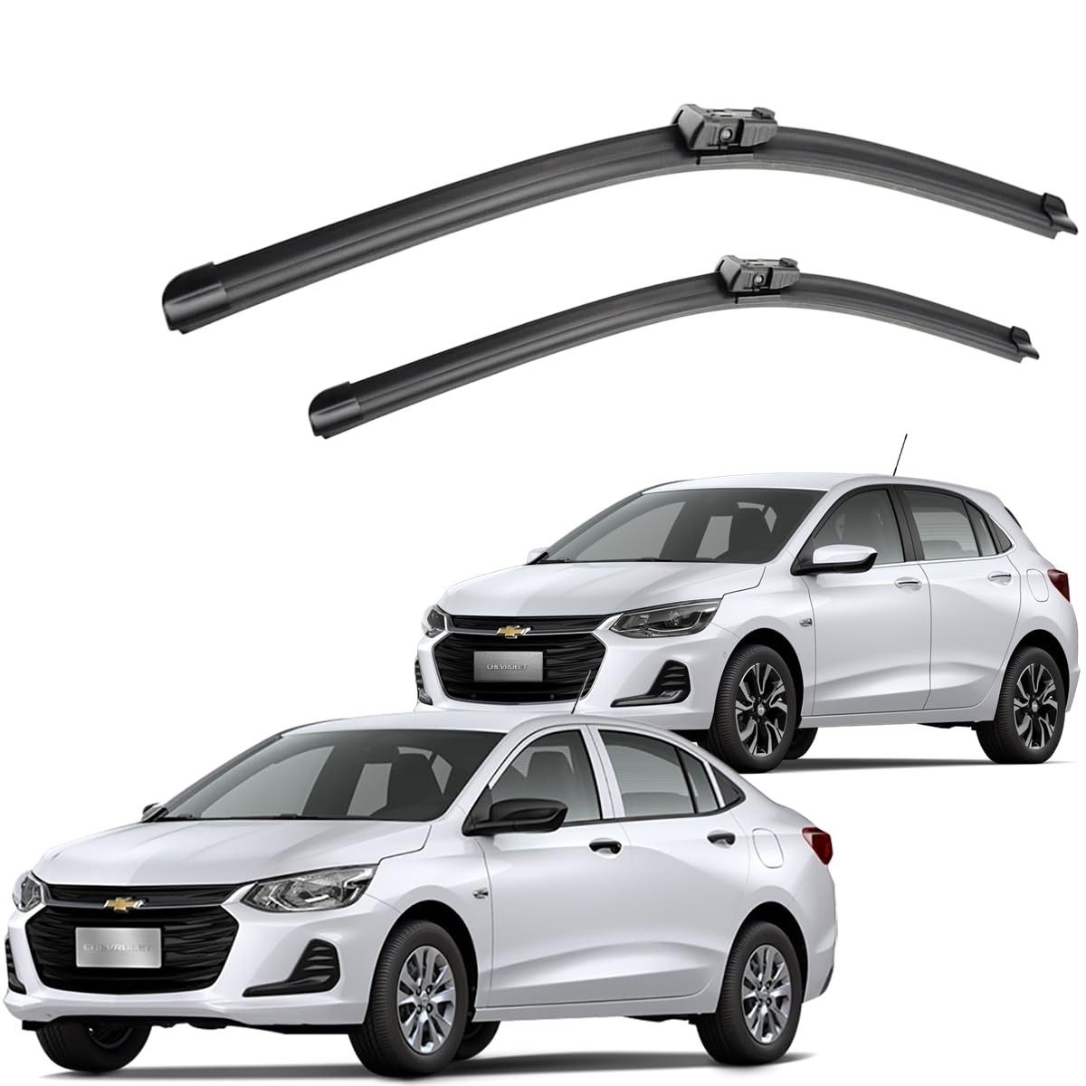 Kit 2 Palhetas Limpador Parabrisa Novo Onix Hatch Sedan 2020-2024 Premium