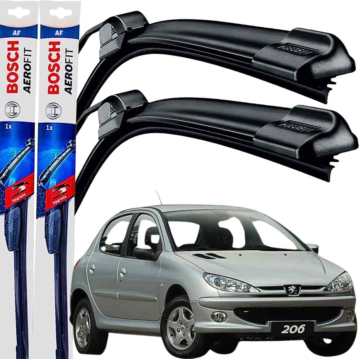 Par Palheta Limpador Parabrisa Bosch Aerofit Silicone Peugeot 206 (1998-2010)