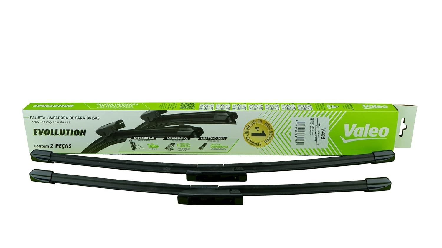 Palheta Limpador Parabrisa Dianteira Valeo Evollution V405 para Renault Sandero e Logan