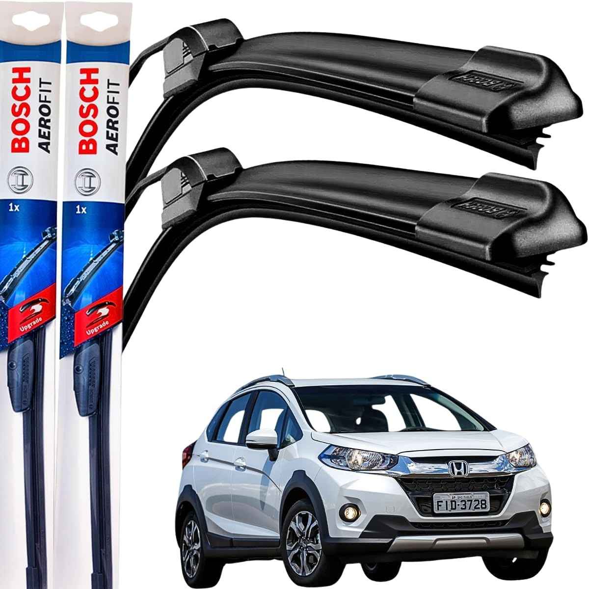 Par de Palhetas Limpador Parabrisa Bosch Silicone Honda WR-V 2017-2020