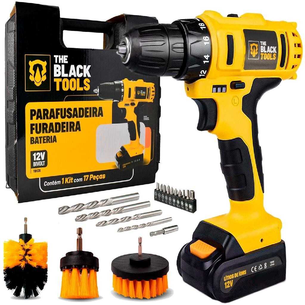 Parafusadeira 12V The Black Tools: Potência e Limpeza!