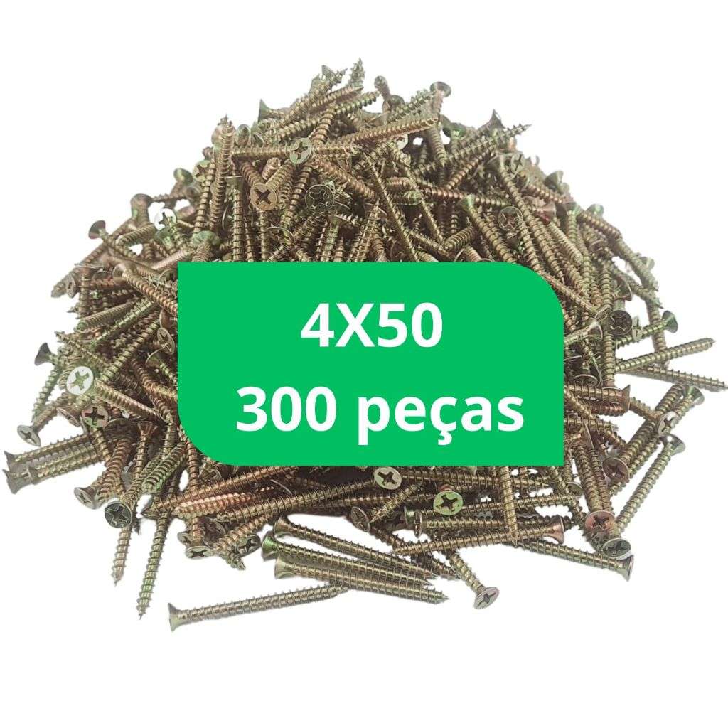 Parafusos 4x50 para MDF: Kit com 300 Peças para Marcenaria Profissional