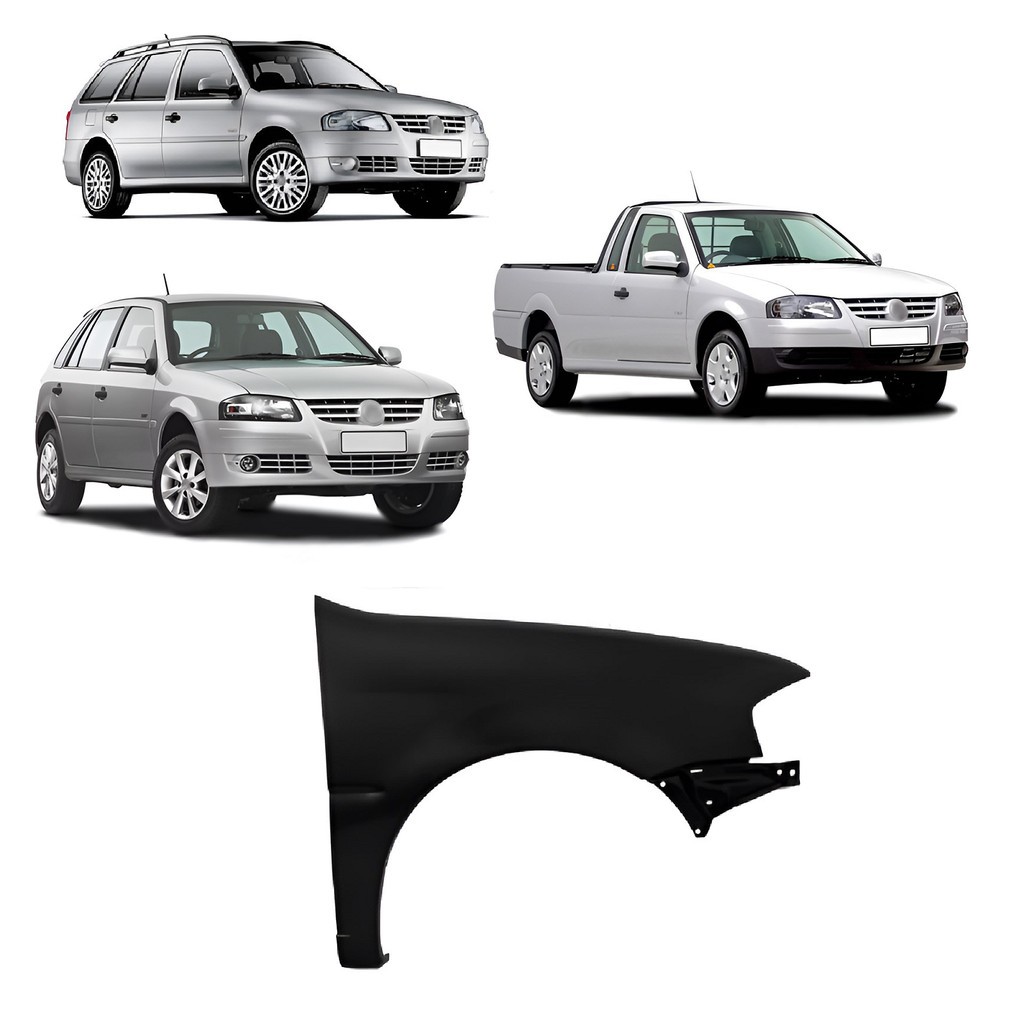 Paralama Dianteiro Gol G4: Preto, Lado Direito