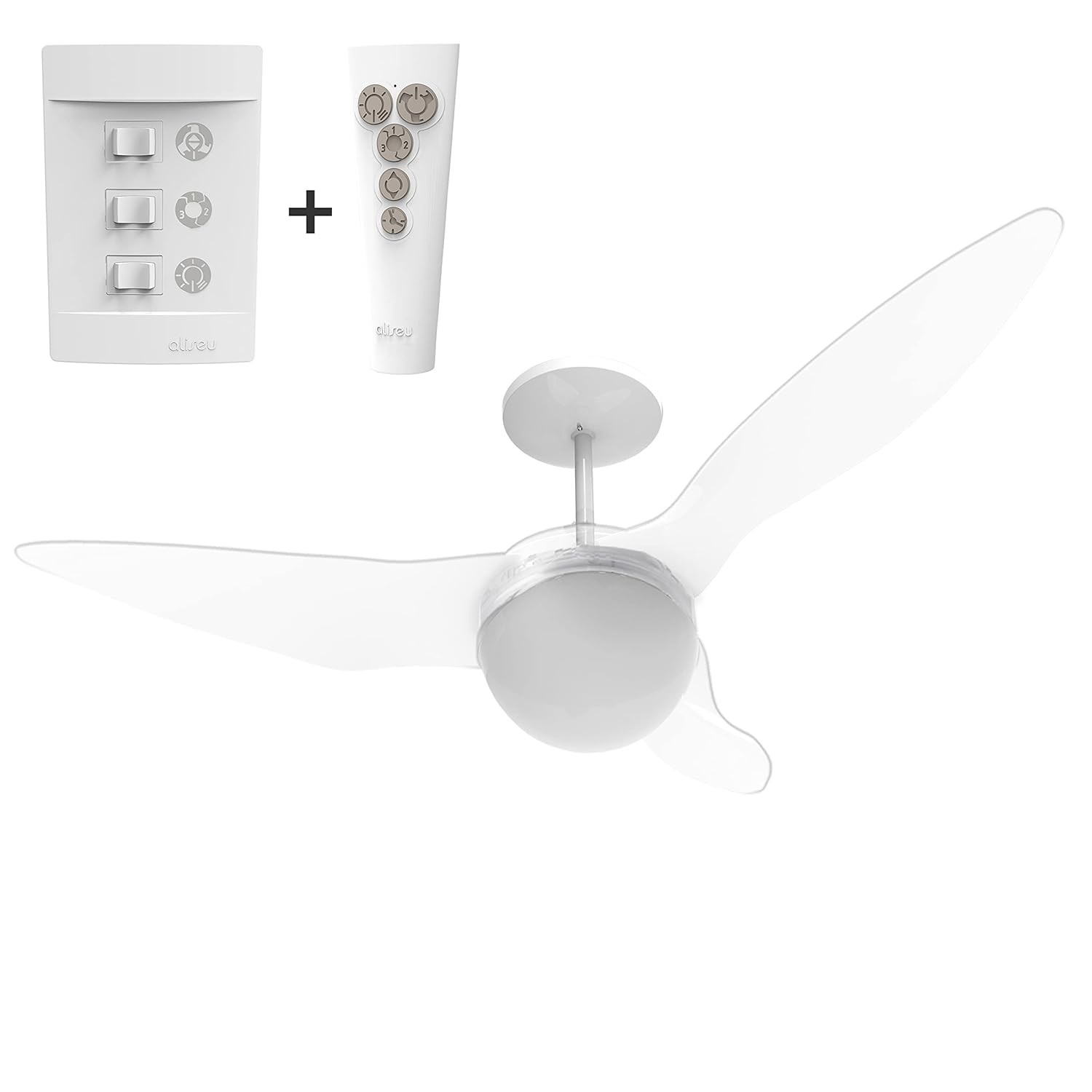 Ventilador de Teto Aliseu Terral Cristal Plus com Controle Remoto e Parede 127V