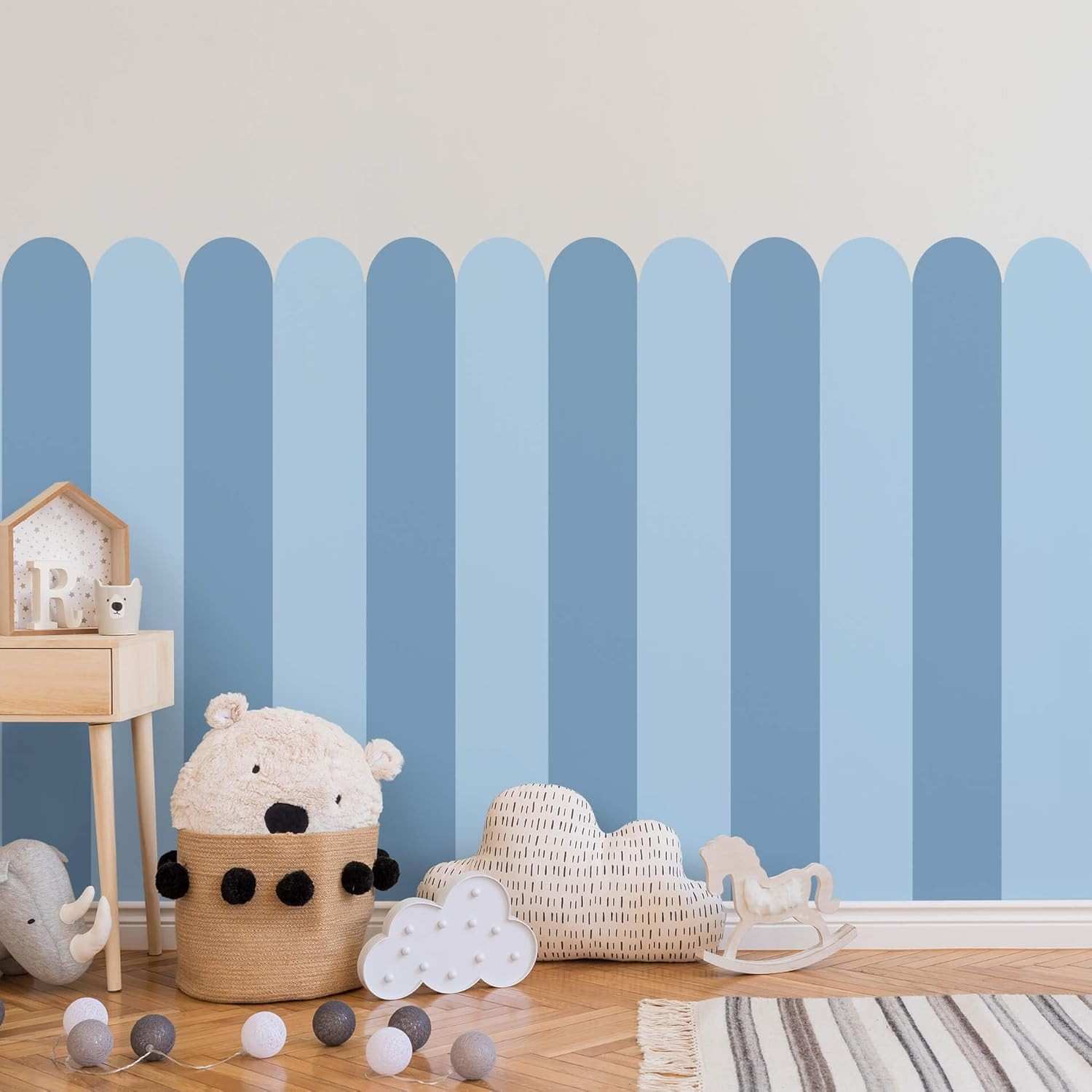 Adesivo de Parede Infantil Cerca Quarto Cerquinha Azul 150x100cm - Decoração Segura e Divertida