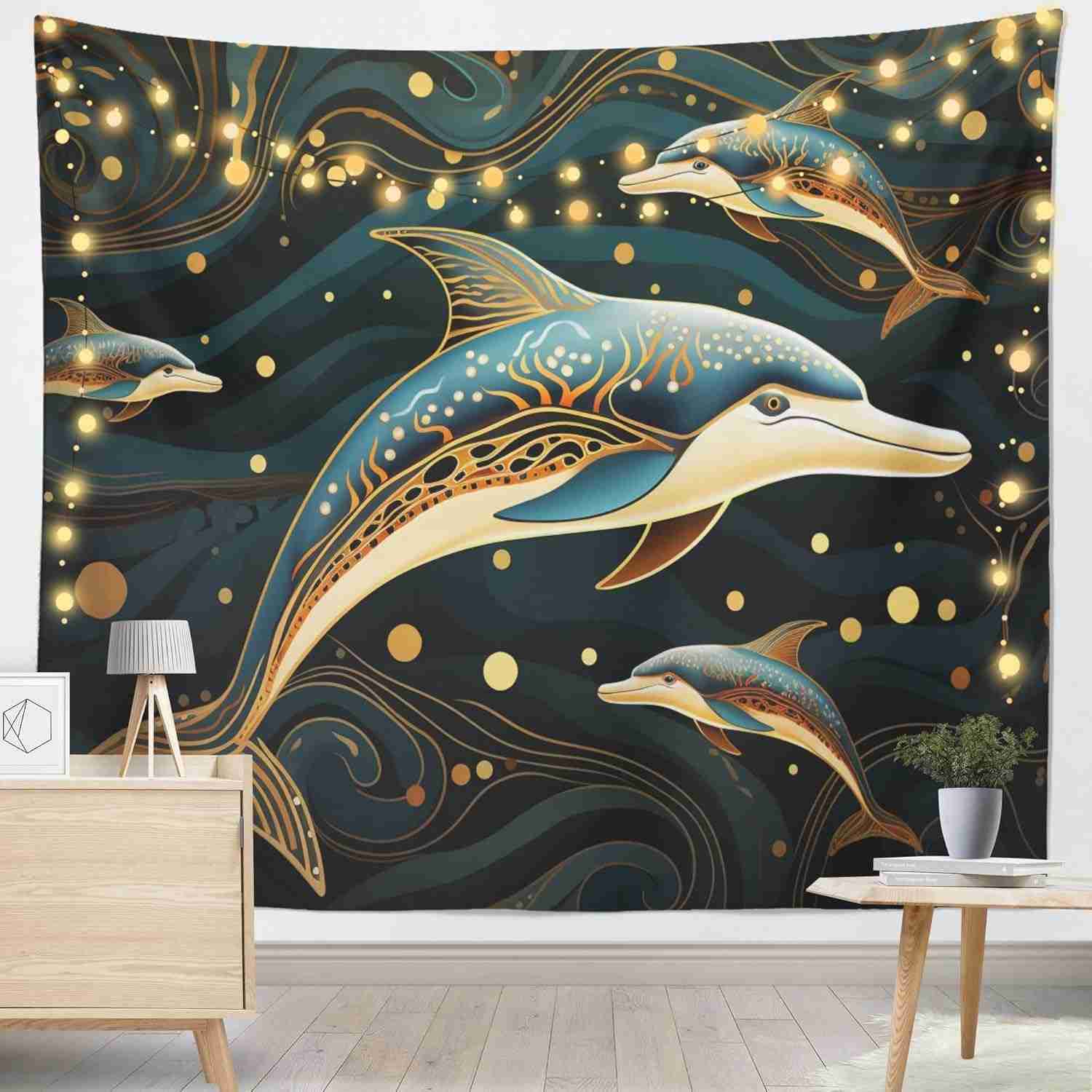 Tapeçaria Engraçada Baleia Decorativa - 130x150cm | Decoração de Parede Moderna para Quarto e Sala