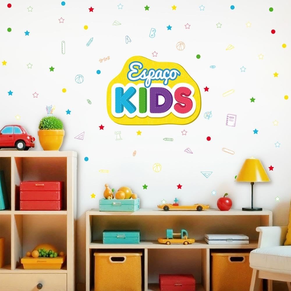 Adesivo de Parede Infantil Espaço Kids - Decoração Segura e Educativa para Quartos e Escolas