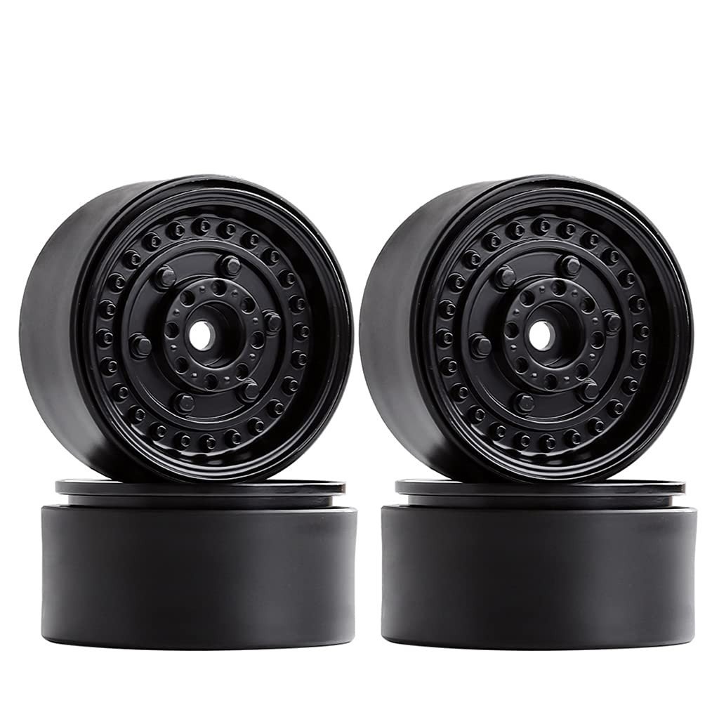 2 Pares de Rodas 1.9" Pretas para SCX10 90046: Performance e Estilo para seu Crawler!