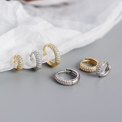Brincos de Argola Folheados a Ouro 18K: Kit 3 Pares