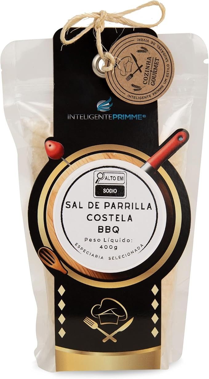 Inteligente Primme Sal de Parrilla para Costela BBQ, Tempero Gourmet, 400g