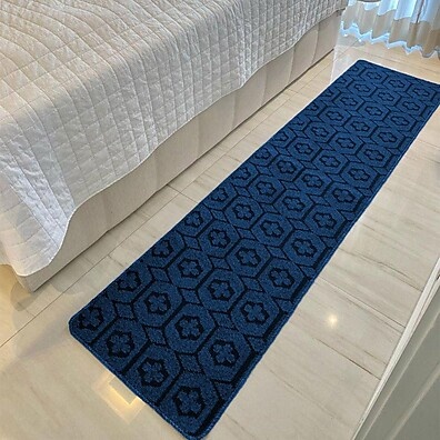 Passadeira Geométrica Azul: Elegância para seu Lar