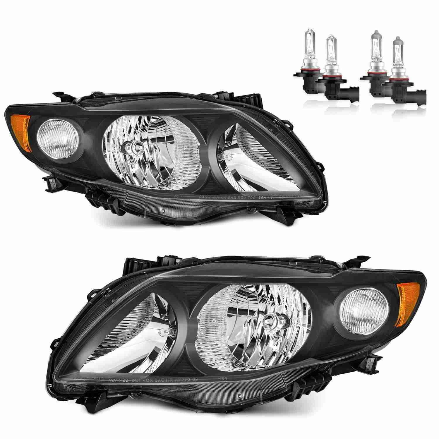 Kit Faróis Toyota Corolla 2009-2010: Lado Passageiro e Motorista com Lâmpadas Inclusas