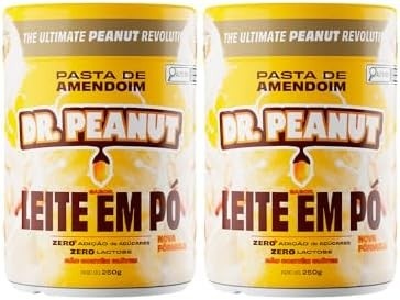 Kit 2x Pasta de Amendoim DR. Peanut 250g Sabores (250g, Leite em Pó)