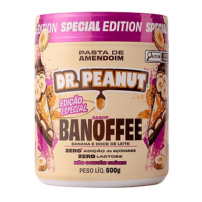 Pasta de Amendoim Whey Protein 600g Banoffee Dr Peanut