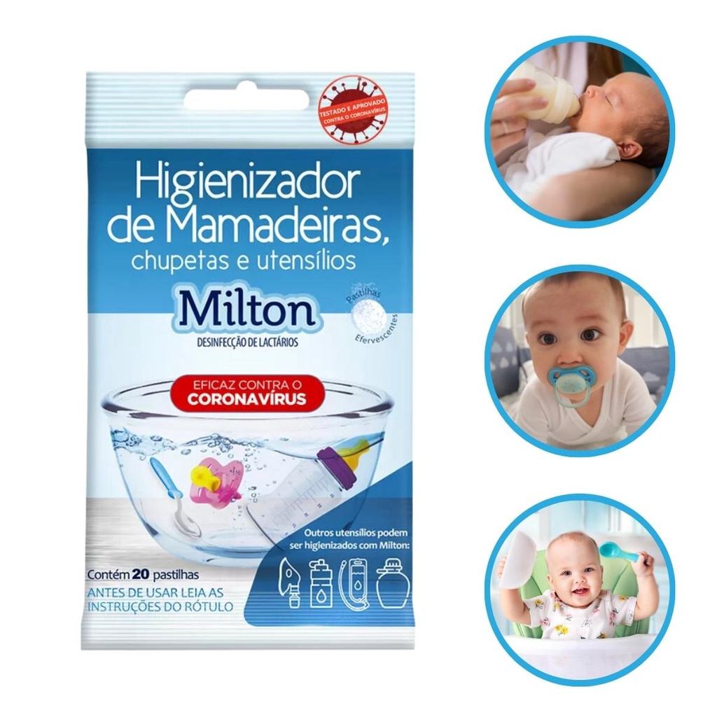 Pastilhas Milton: Limpeza Rápida e Segura para Utensílios do Bebê