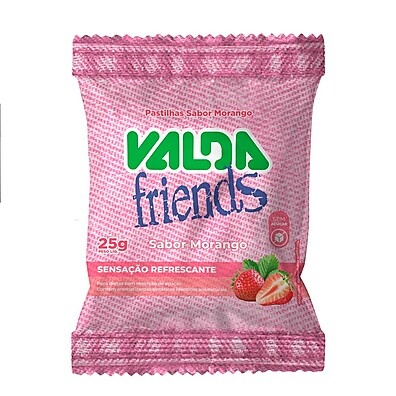 Pastilhas Valda Friends Sabor Morango 25g: Refrescância Sem Açúcar
