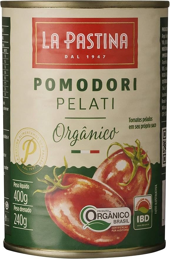 La Pastina Tomates Orgânicos Pelados 400G