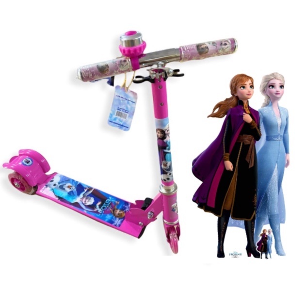 Patinete Frozen Rosa LED: Diversão Segura!