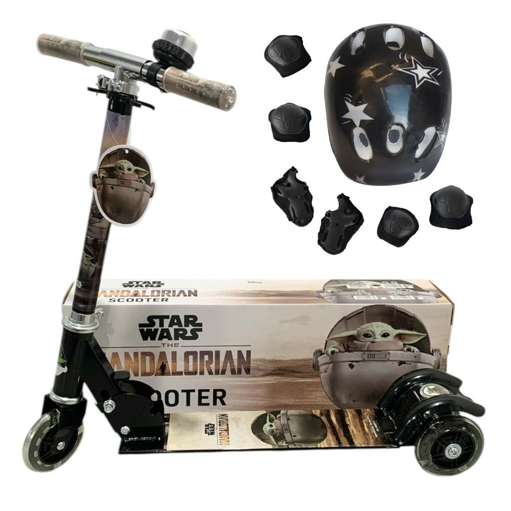 Patinete Infantil 3 Rodas de Metal com LED e Buzina – 3 a 6 Anos