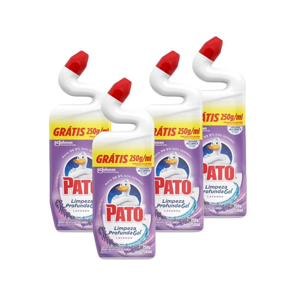 Pato Gel Lavanda: Kit com 4 Desinfetantes 750ml