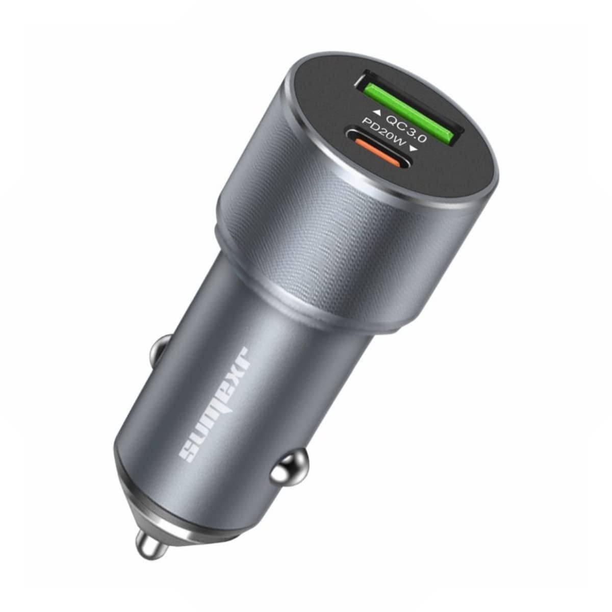 Carregador Veicular Turbo 38W PD + QC 3.0: Carga Rápida para iPhone, Samsung e Xiaomi