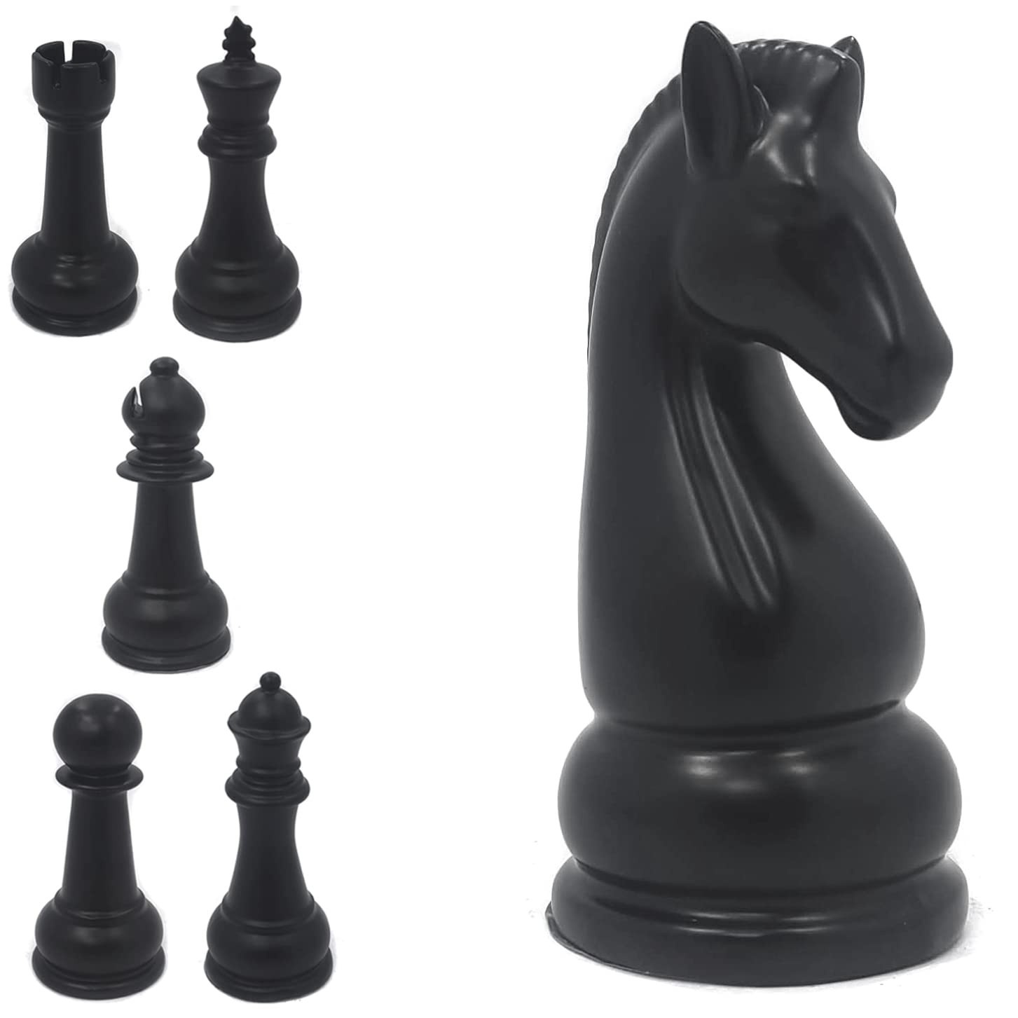 Peça de Xadrez Decorativa em Porcelana - Rei, Rainha, Cavalo, Bispo, Torre e Peão para Decoração Elegante