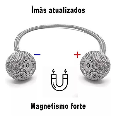 Abraçadeira de Cortina Magnética com Corda Decorativa – 1 Peça