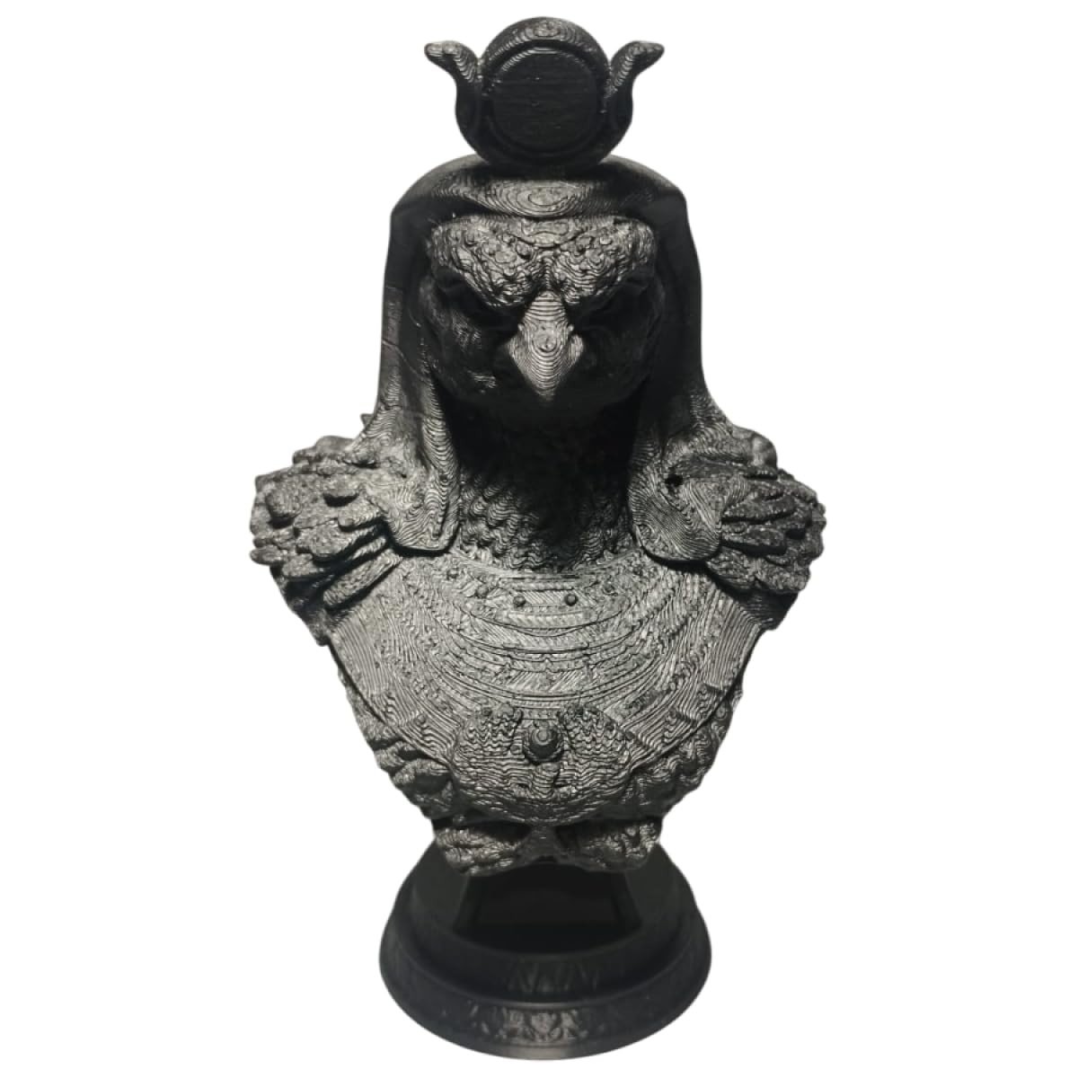 Estátua Decorativa de Rá, Deus do Sol Egípcio - Peça Mística em Preto Fosco para Altar e Decoração