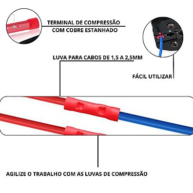 Luva de Emenda: Conexões Seguras (100 Peças)
