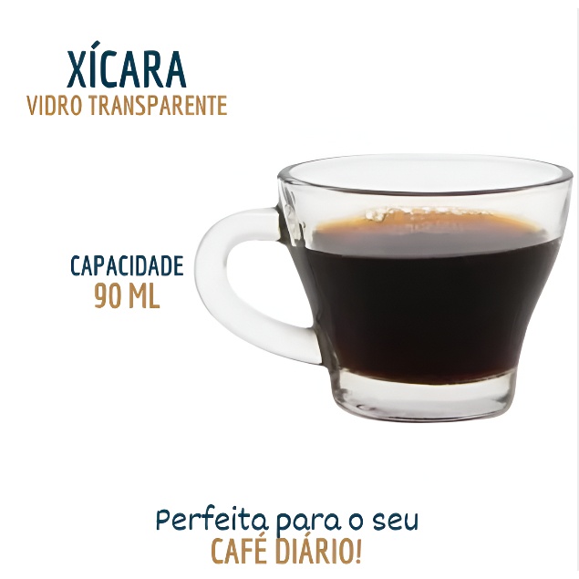Xícaras de Vidro com Pires de Madeira – Kit com 12 Peças