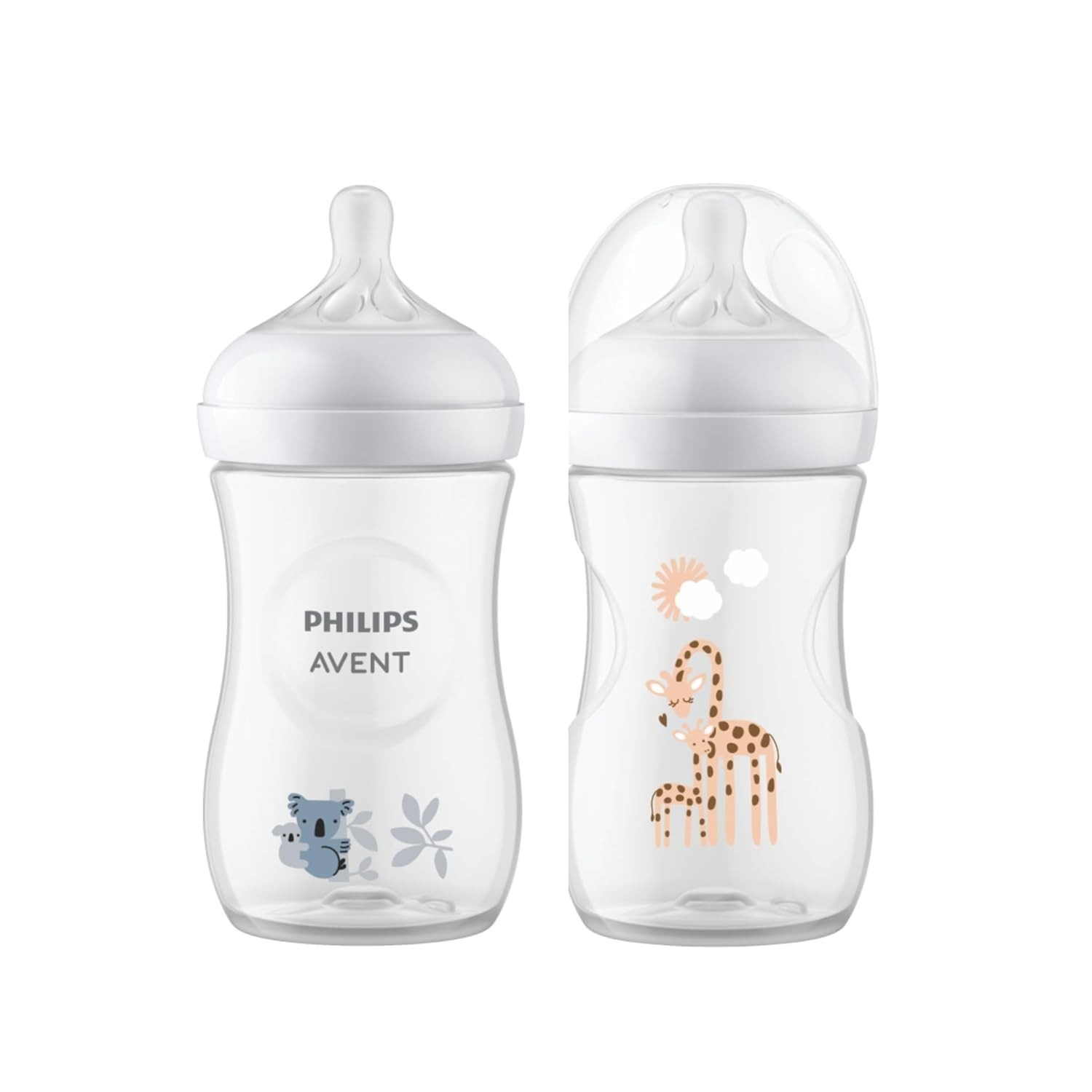 Kit Mamadeira Pétala 260ml Girafa e Coala - 2 Peças | Philips Avent