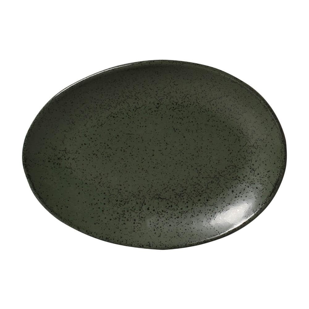 Conjunto de Pratos de Sobremesa Oval Porto Brasil - 6 Peças com Design Orgânico Greenery