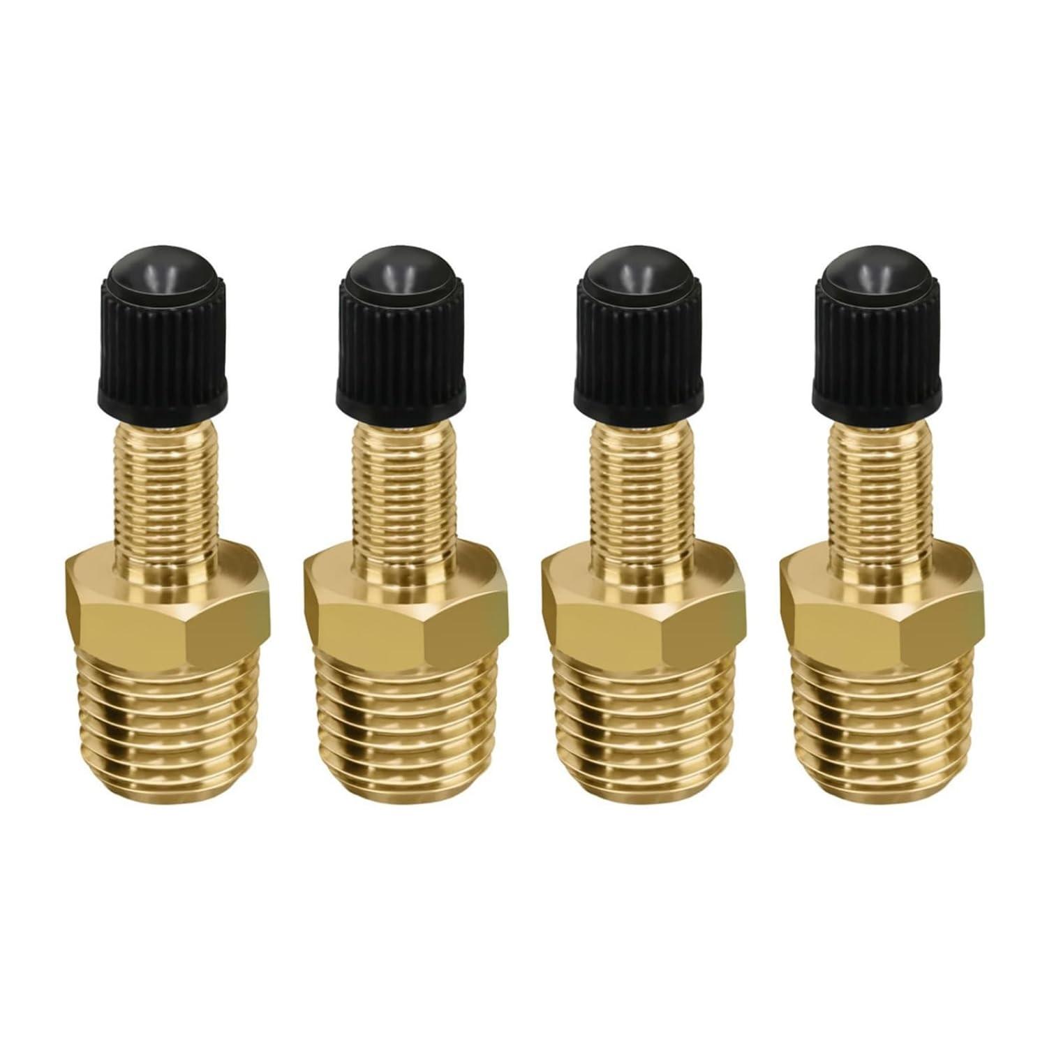 Adaptador de Inflador de Pneu em Latão: Conexão NPT 1/4" para Schrader (4 Peças)