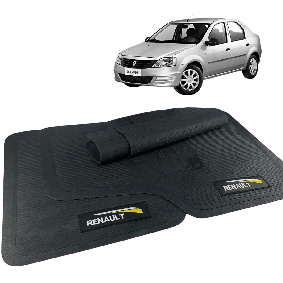 Jogo de Tapetes de Borracha Premium para Renault Logan (2011-2014) com Logo Bordado - 5 Peças
