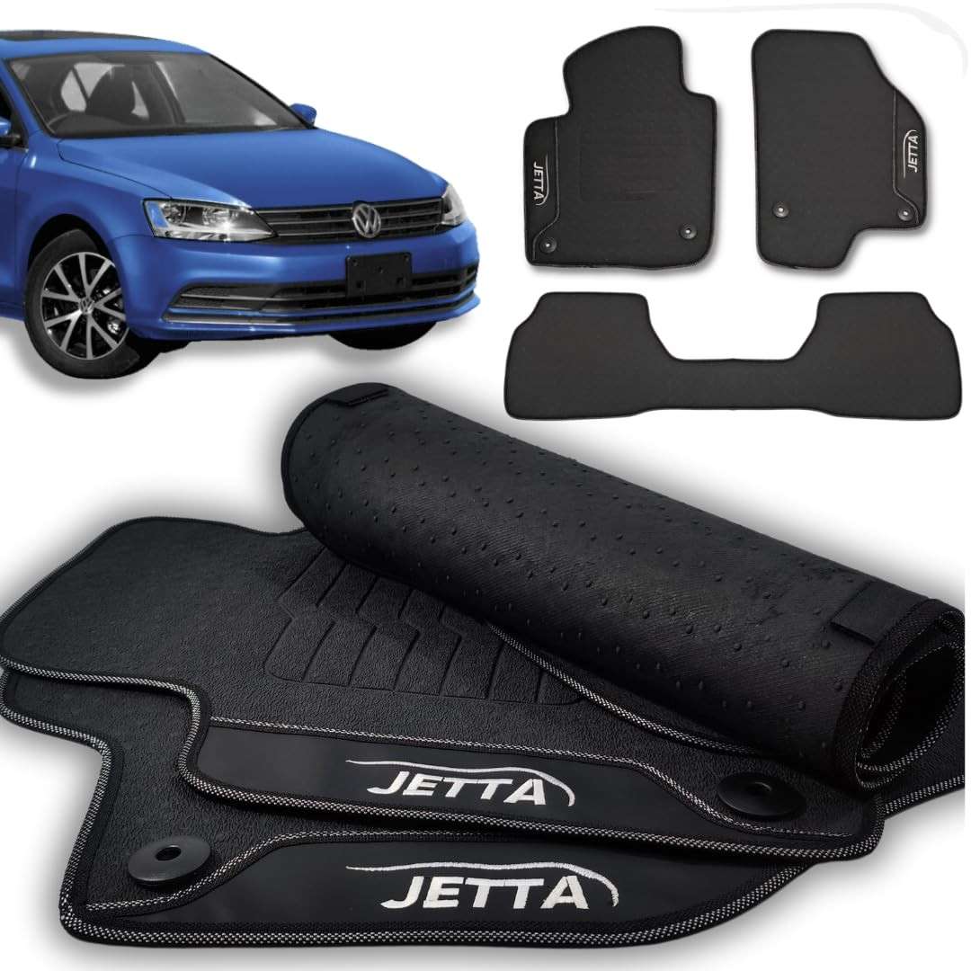 Jogo de Tapetes Automotivos Emborrachados Premium para Jetta 2011-2017 - 3 Peças Impermeáveis