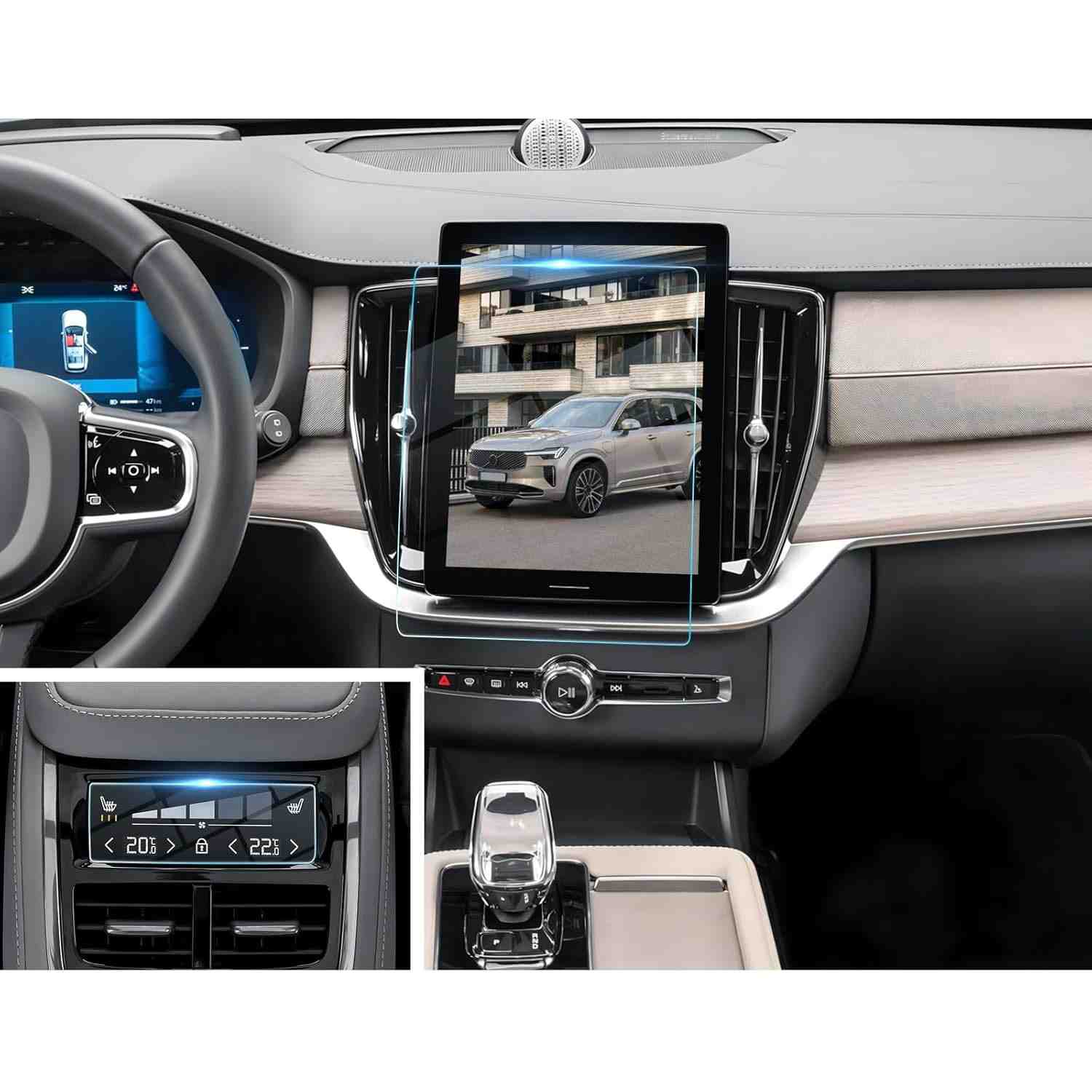 Protetor de Tela BIBIBO 2 Peças Vidro Temperado 9H para Volvo XC90 XC60 2025/2026 - Tela 11.2" HD Anti-Risco