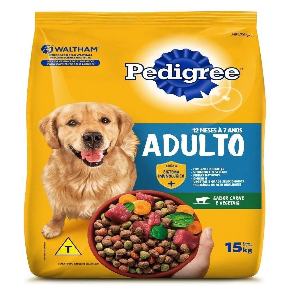 Pedigree Carne/Vegetais 15kg: Nutrição Completa!