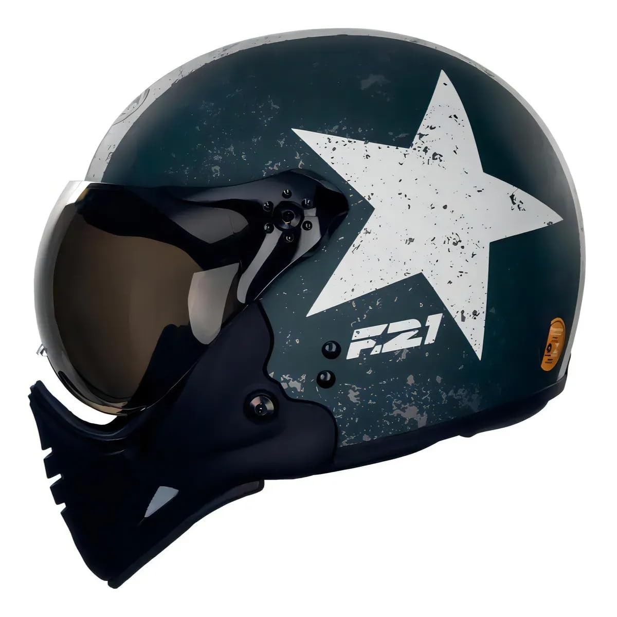 Capacete Moto Peels F-21 Old Tank Verde Militar Fosco: Estilo e Segurança para sua Aventura