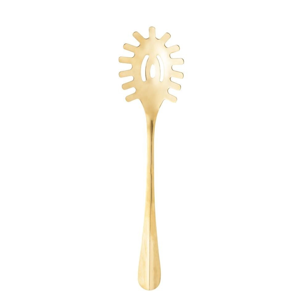 Pegador de Macarrão Dourado Lyor: Elegância à Mesa!