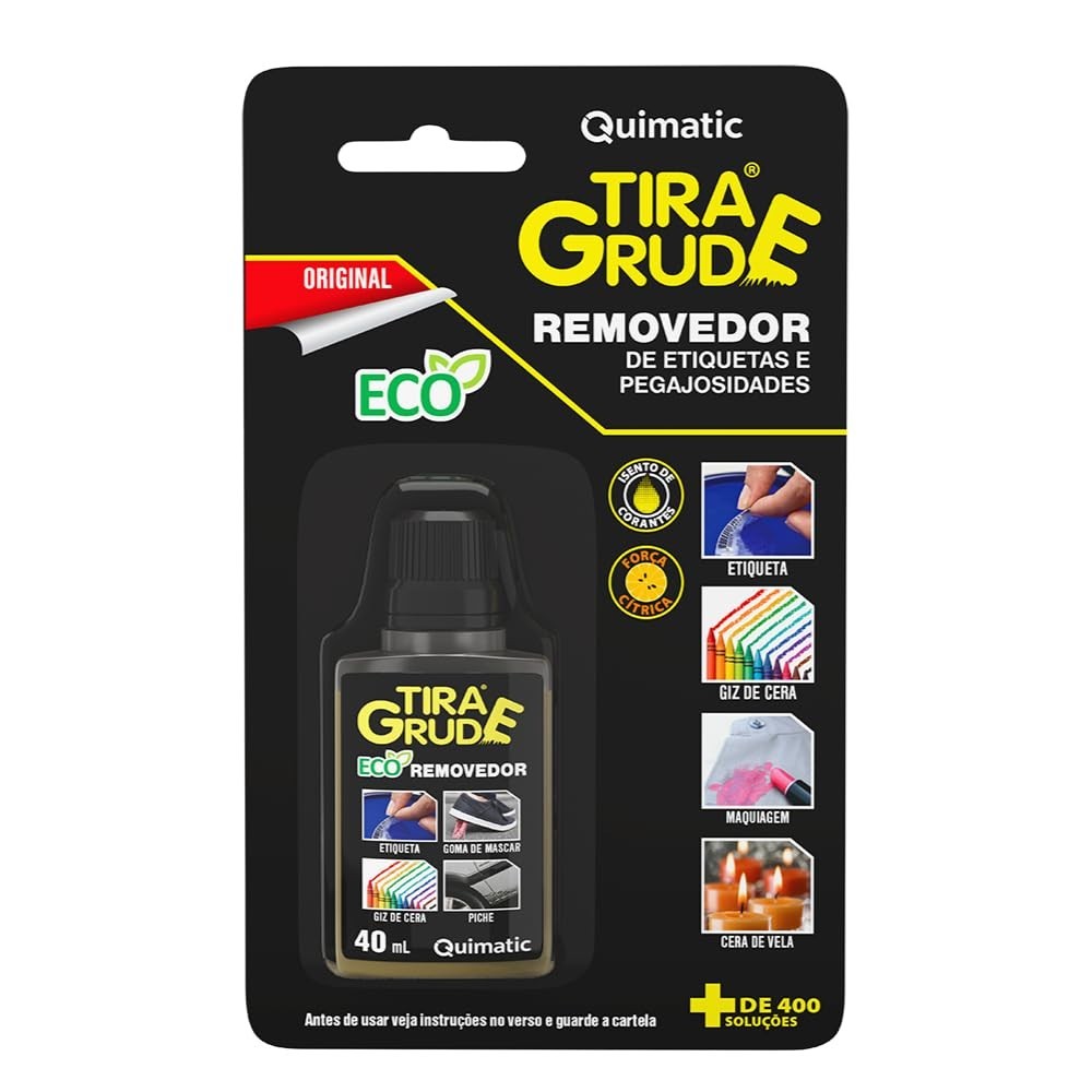 Tira Grude Removedor de Etiquetas e Pegajosidades 40mL - Força Cítrica Ecológica