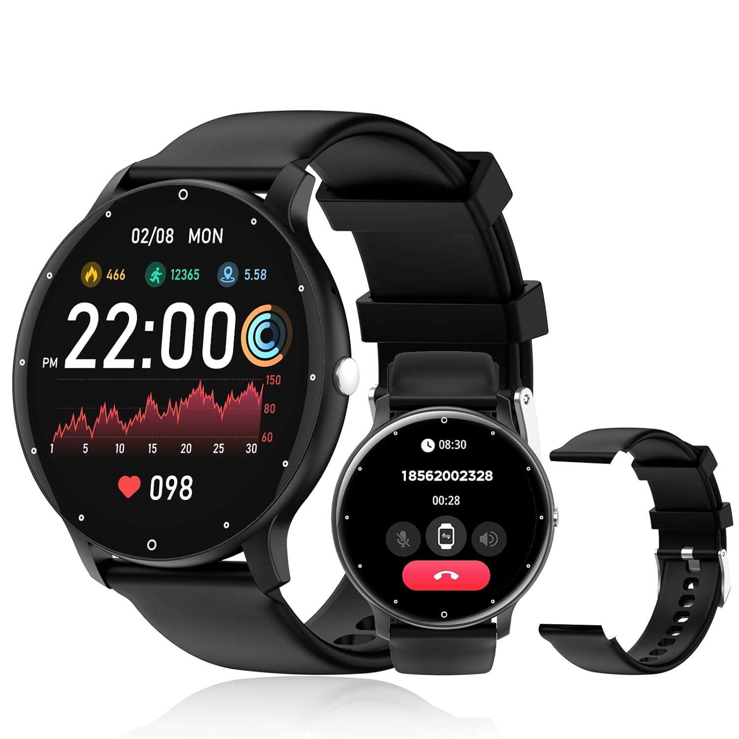 Smartwatch PEJE ZW02: Chamadas, 123 Esportes, IP68, Tela HD 1.28" - Seu Companheiro Inteligente