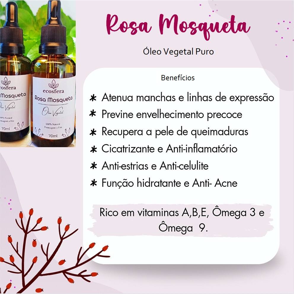 Óleo de Rosa Mosqueta 100% Puro – Hidrata, Clareia e Renova a Pele