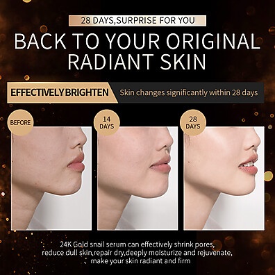 Sérum Facial 24k Ouro & Caracol: Rejuvenesça Sua Pele!